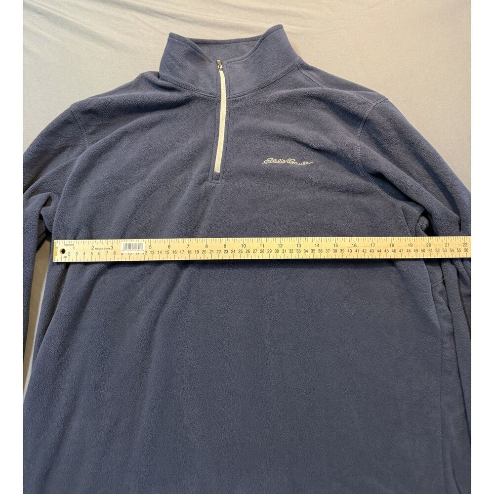 Eddie Bauer Mens Quarter Zip Navy Blue Used - Picture 4 of 4